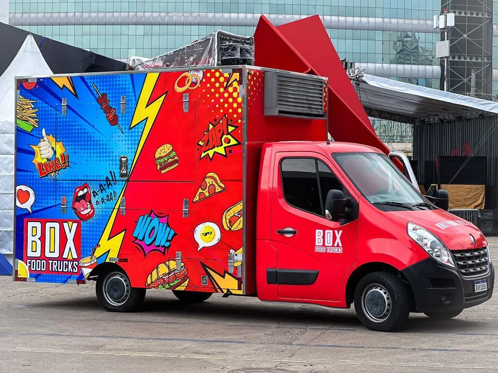 Food truck vermelho Box Food Trucks, estilo pop-art